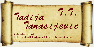 Tadija Tanasijević vizit kartica